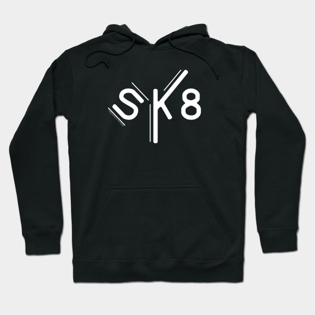 SK8 Vintage Modern Design Front and Back Printed Hoodie by Timeless Chaos